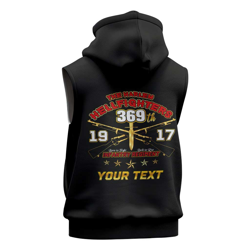 Harlem Hellfighters Sleeveless Zip Hoodie 369th Regiment Legacy at Sea - African Pride