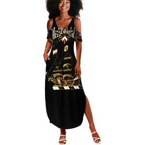 Harlem Hellfighters Summer Maxi Dress 369th Regiment Legacy at Sea - African Pride