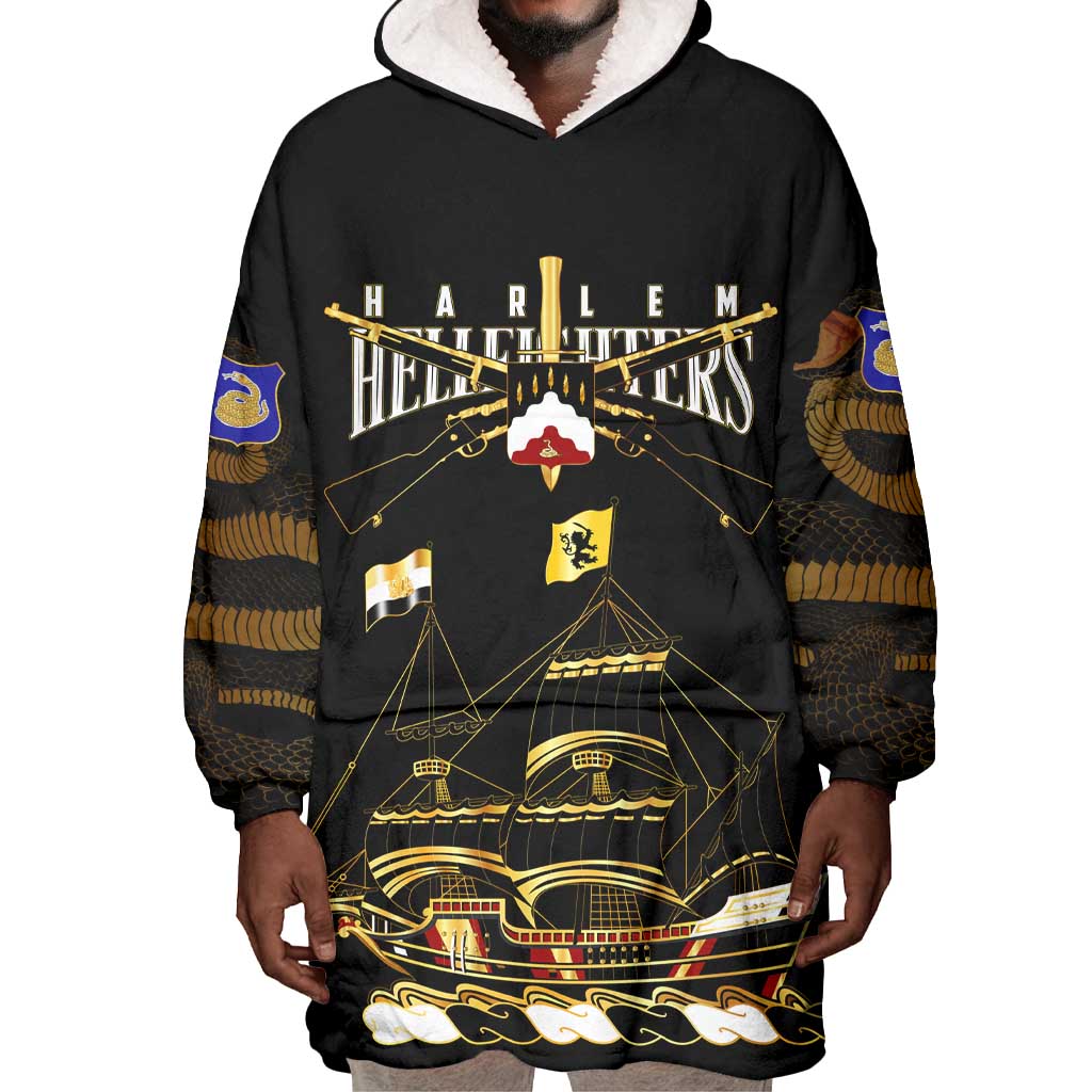 Harlem Hellfighters Wearable Blanket Hoodie 369th Regiment Legacy at Sea - African Pride