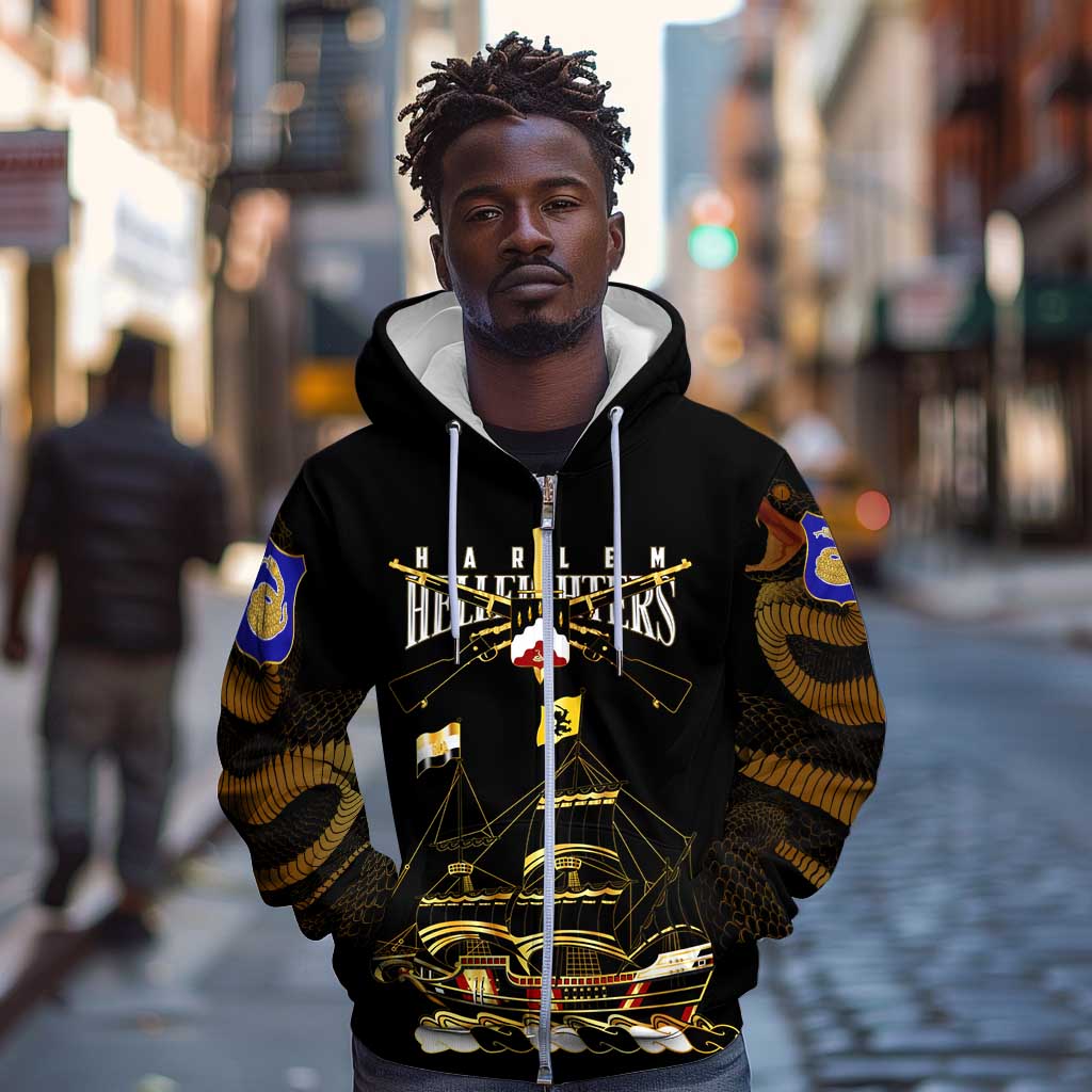 Harlem Hellfighters Zip Hoodie 369th Regiment Legacy at Sea - African Pride