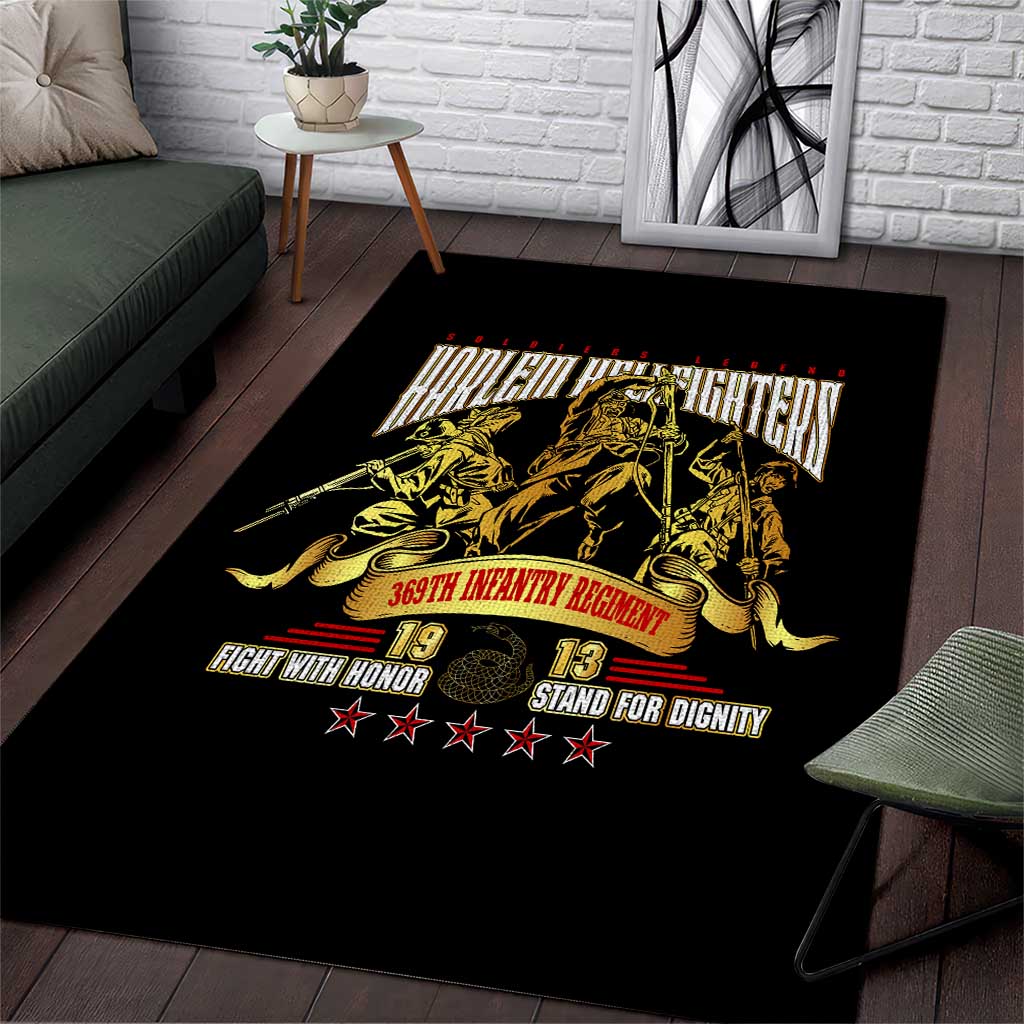 Harlem Hellfighters 1913 Area Rug Fight with Honor, Stand for Dignity - 369th Infantry Regiment - African Pride