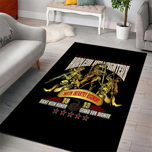 Harlem Hellfighters 1913 Area Rug Fight with Honor, Stand for Dignity - 369th Infantry Regiment - African Pride