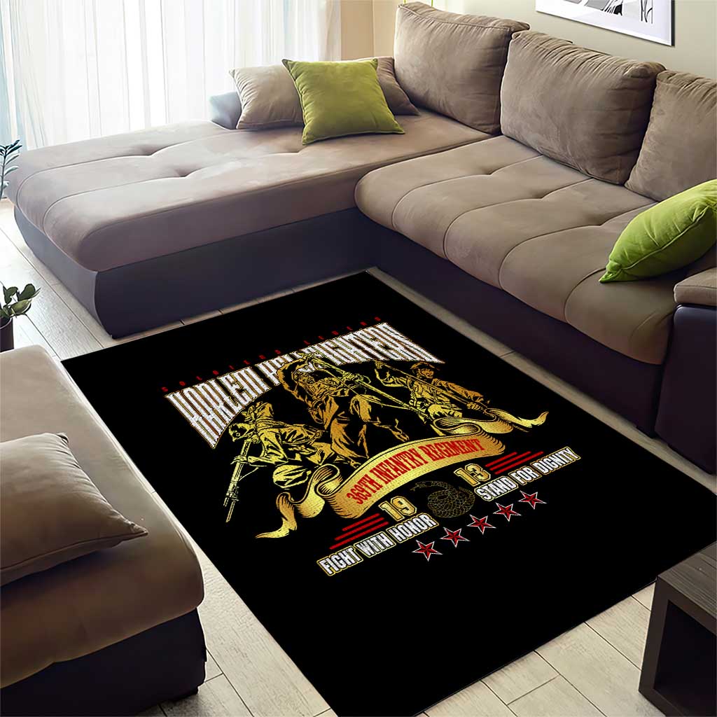 Harlem Hellfighters 1913 Area Rug Fight with Honor, Stand for Dignity - 369th Infantry Regiment - African Pride