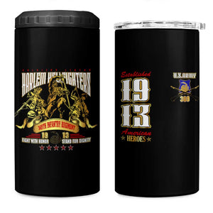 Harlem Hellfighters 1913 4 in 1 Can Cooler Tumbler Fight with Honor, Stand for Dignity - 369th Infantry Regiment - African Pride