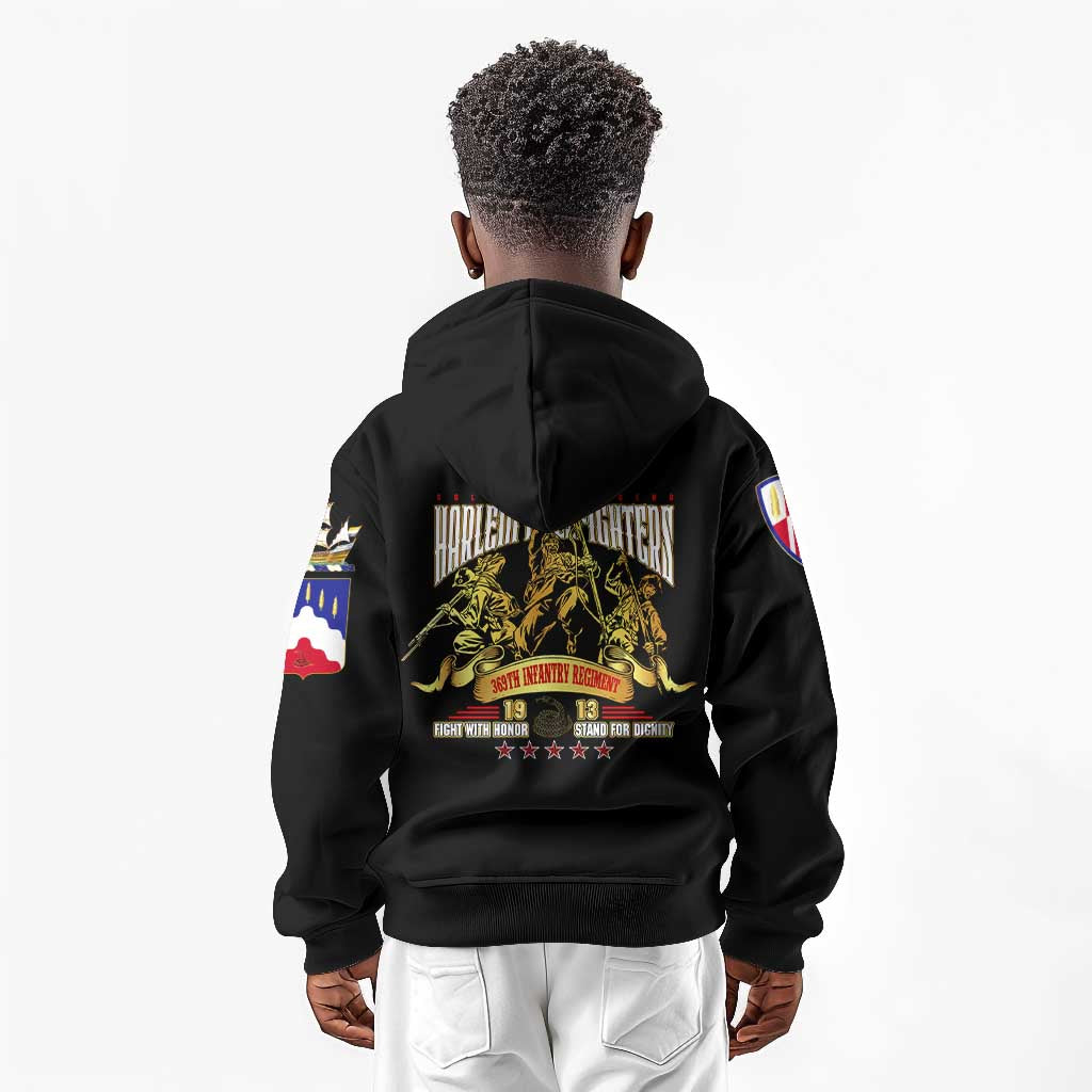 Harlem Hellfighters 1913 Kid Hoodie Fight with Honor, Stand for Dignity - 369th Infantry Regiment - African Pride