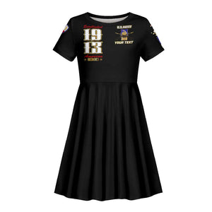 Harlem Hellfighters 1913 Kid Short Sleeve Dress Fight with Honor, Stand for Dignity - 369th Infantry Regiment - African Pride