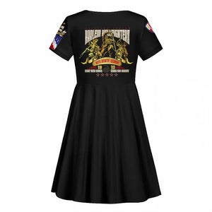 Harlem Hellfighters 1913 Kid Short Sleeve Dress Fight with Honor, Stand for Dignity - 369th Infantry Regiment - African Pride