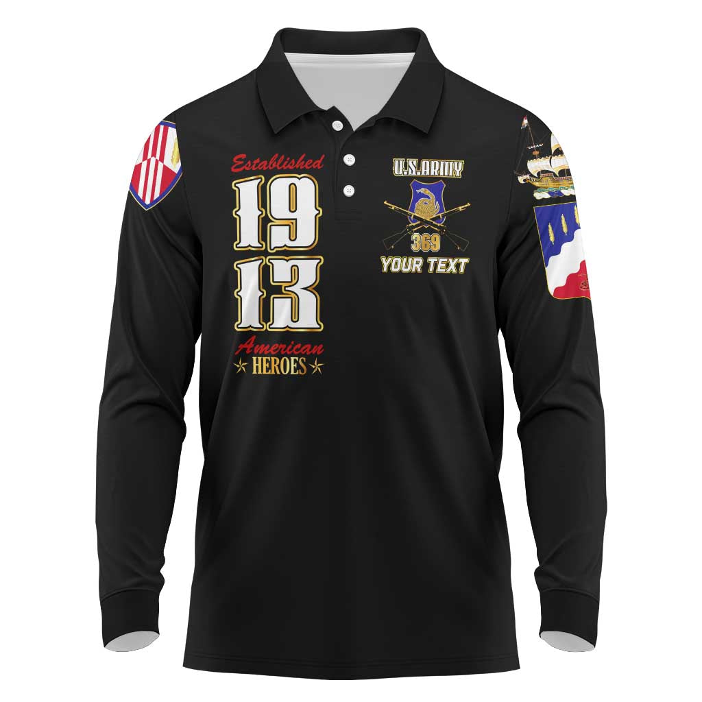 Harlem Hellfighters 1913 Long Sleeve Polo Shirt Fight with Honor, Stand for Dignity - 369th Infantry Regiment - African Pride