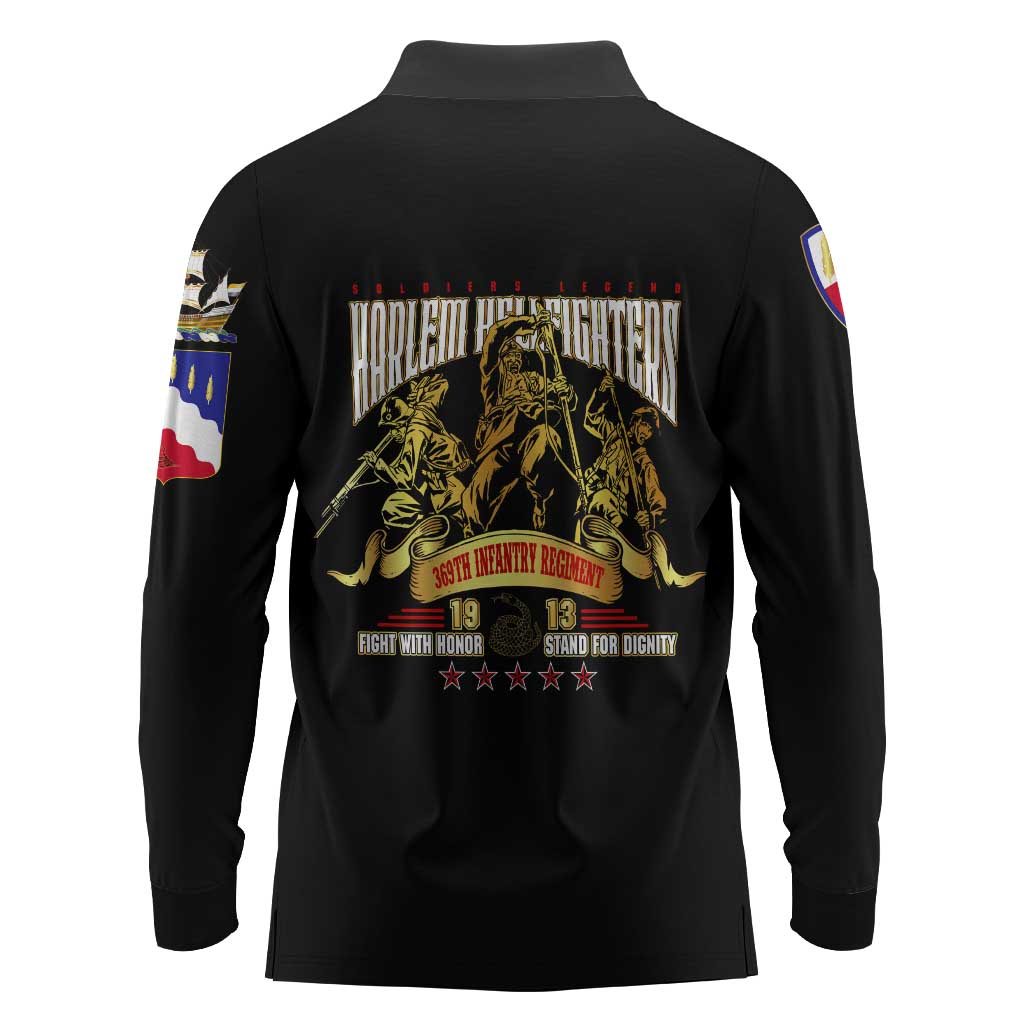 Harlem Hellfighters 1913 Long Sleeve Polo Shirt Fight with Honor, Stand for Dignity - 369th Infantry Regiment - African Pride