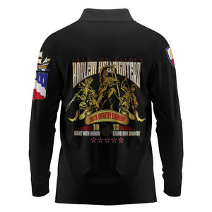 Harlem Hellfighters 1913 Long Sleeve Polo Shirt Fight with Honor, Stand for Dignity - 369th Infantry Regiment - African Pride