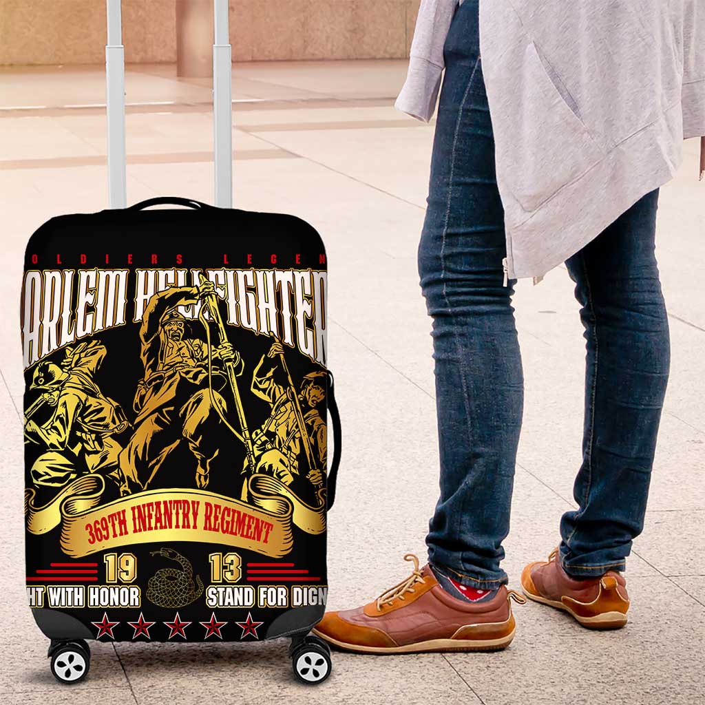 Harlem Hellfighters 1913 Luggage Cover Fight with Honor, Stand for Dignity - 369th Infantry Regiment - African Pride