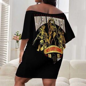 Harlem Hellfighters 1913 Off Shoulder Short Dress Fight with Honor, Stand for Dignity - 369th Infantry Regiment - African Pride