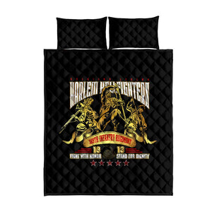 Harlem Hellfighters 1913 Quilt Bed Set Fight with Honor, Stand for Dignity - 369th Infantry Regiment - African Pride