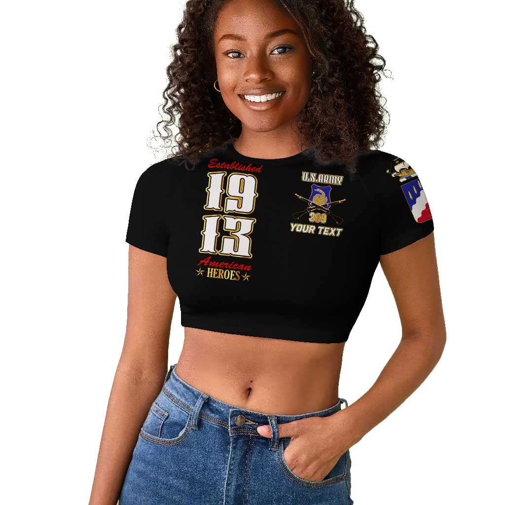 Harlem Hellfighters 1913 Raglan Cropped T shirt Fight with Honor, Stand for Dignity - 369th Infantry Regiment - African Pride