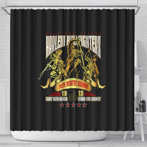 Harlem Hellfighters 1913 Shower Curtain Fight with Honor, Stand for Dignity - 369th Infantry Regiment - African Pride