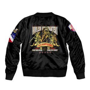 Harlem Hellfighters 1913 Sleeve Zip Bomber Jacket Fight with Honor, Stand for Dignity - 369th Infantry Regiment - African Pride