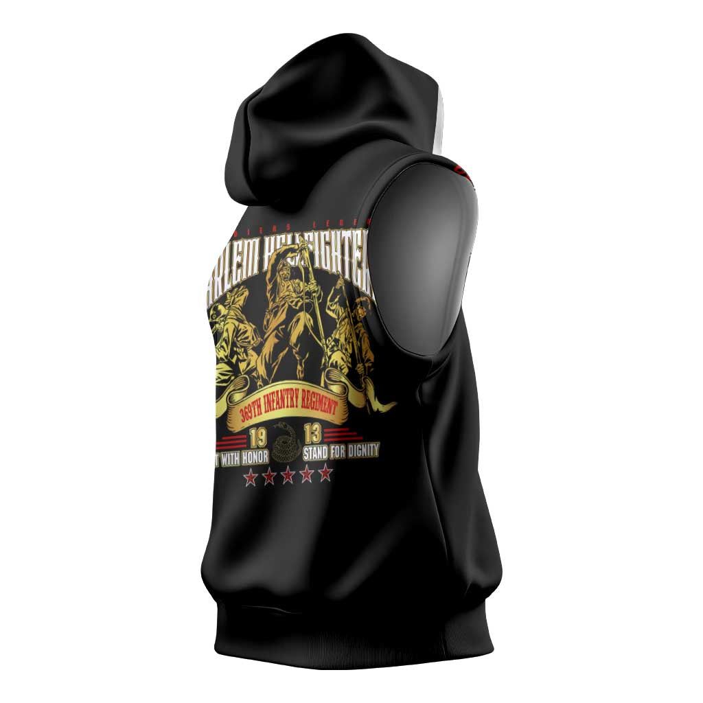 Harlem Hellfighters 1913 Sleeveless Hoodie Fight with Honor, Stand for Dignity - 369th Infantry Regiment - African Pride
