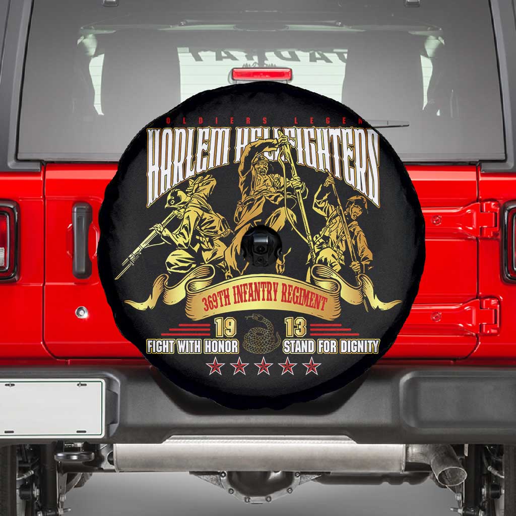 Harlem Hellfighters 1913 Spare Tire Cover Fight with Honor, Stand for Dignity - 369th Infantry Regiment - African Pride