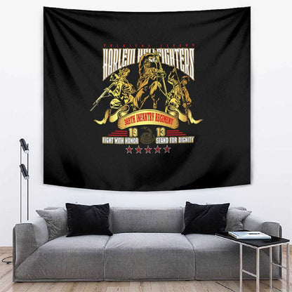 Harlem Hellfighters 1913 Tapestry Fight with Honor, Stand for Dignity - 369th Infantry Regiment - African Pride