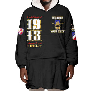 Harlem Hellfighters 1913 Wearable Blanket Hoodie Fight with Honor, Stand for Dignity - 369th Infantry Regiment - African Pride