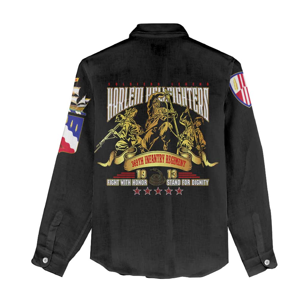 Harlem Hellfighters 1913 Women Casual Shirt Fight with Honor, Stand for Dignity - 369th Infantry Regiment - African Pride