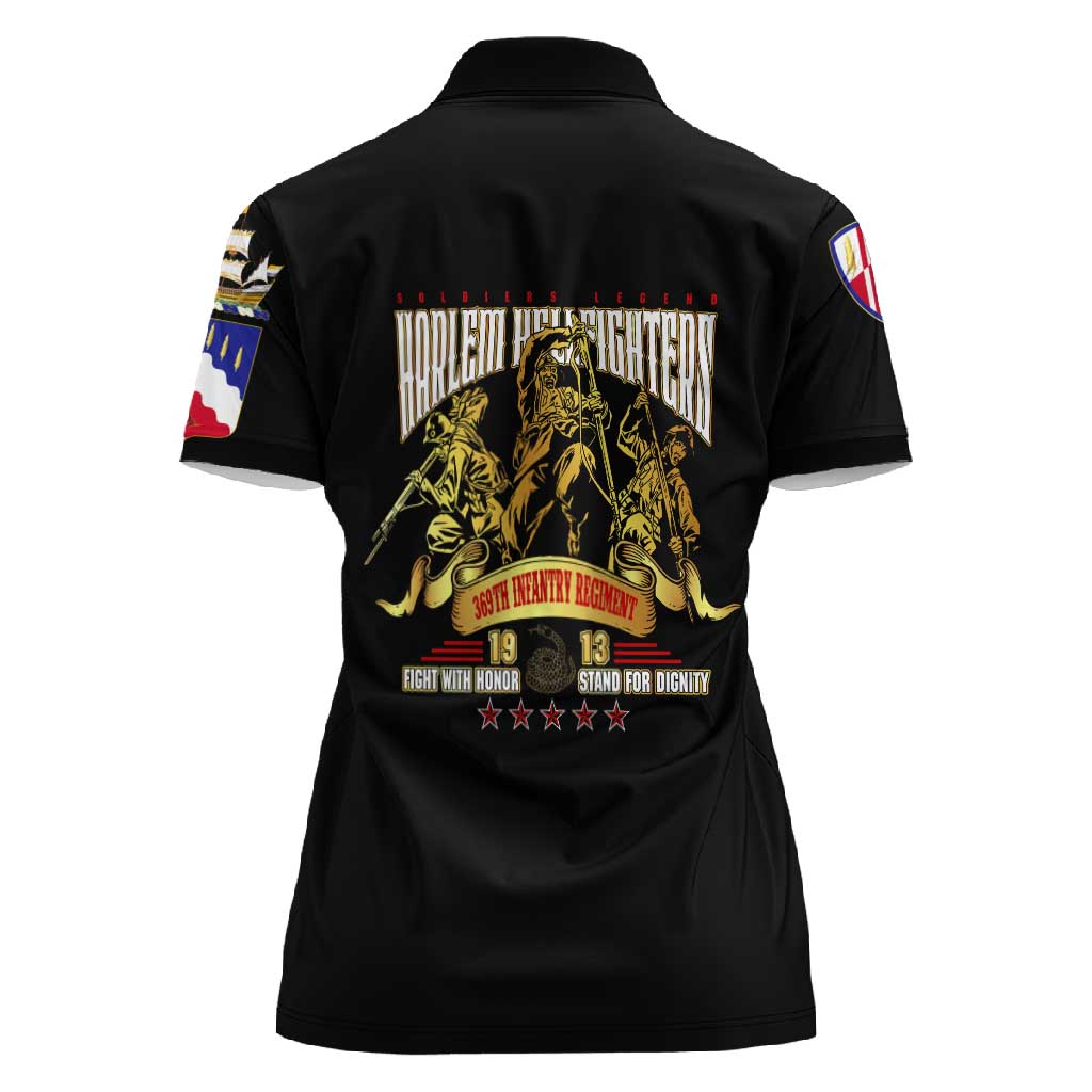 Harlem Hellfighters 1913 Women Polo Shirt Fight with Honor, Stand for Dignity - 369th Infantry Regiment - African Pride