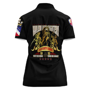 Harlem Hellfighters 1913 Women Polo Shirt Fight with Honor, Stand for Dignity - 369th Infantry Regiment - African Pride