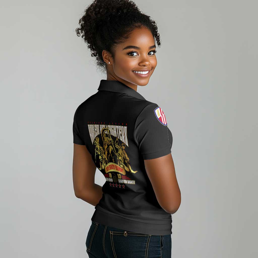 Harlem Hellfighters 1913 Women Polo Shirt Fight with Honor, Stand for Dignity - 369th Infantry Regiment - African Pride