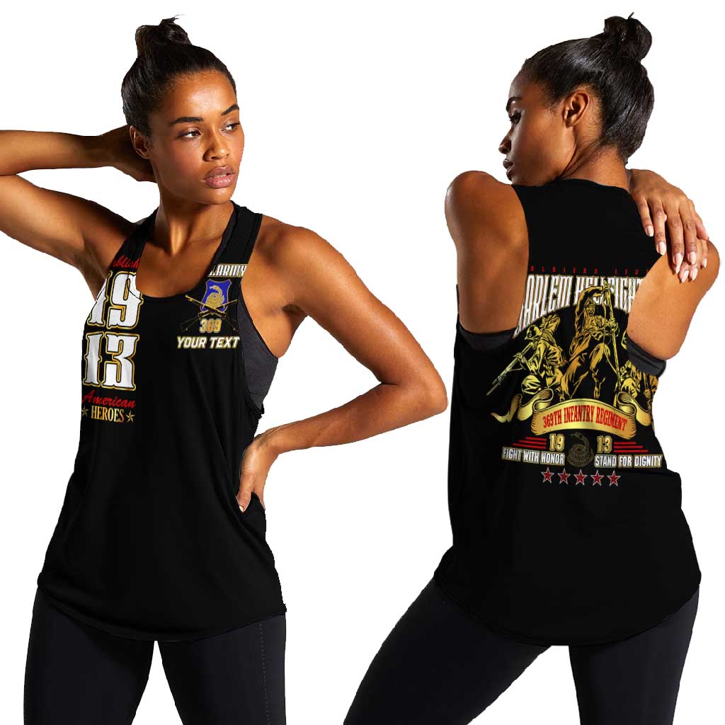 Harlem Hellfighters 1913 Women Racerback Tank Fight with Honor, Stand for Dignity - 369th Infantry Regiment - African Pride