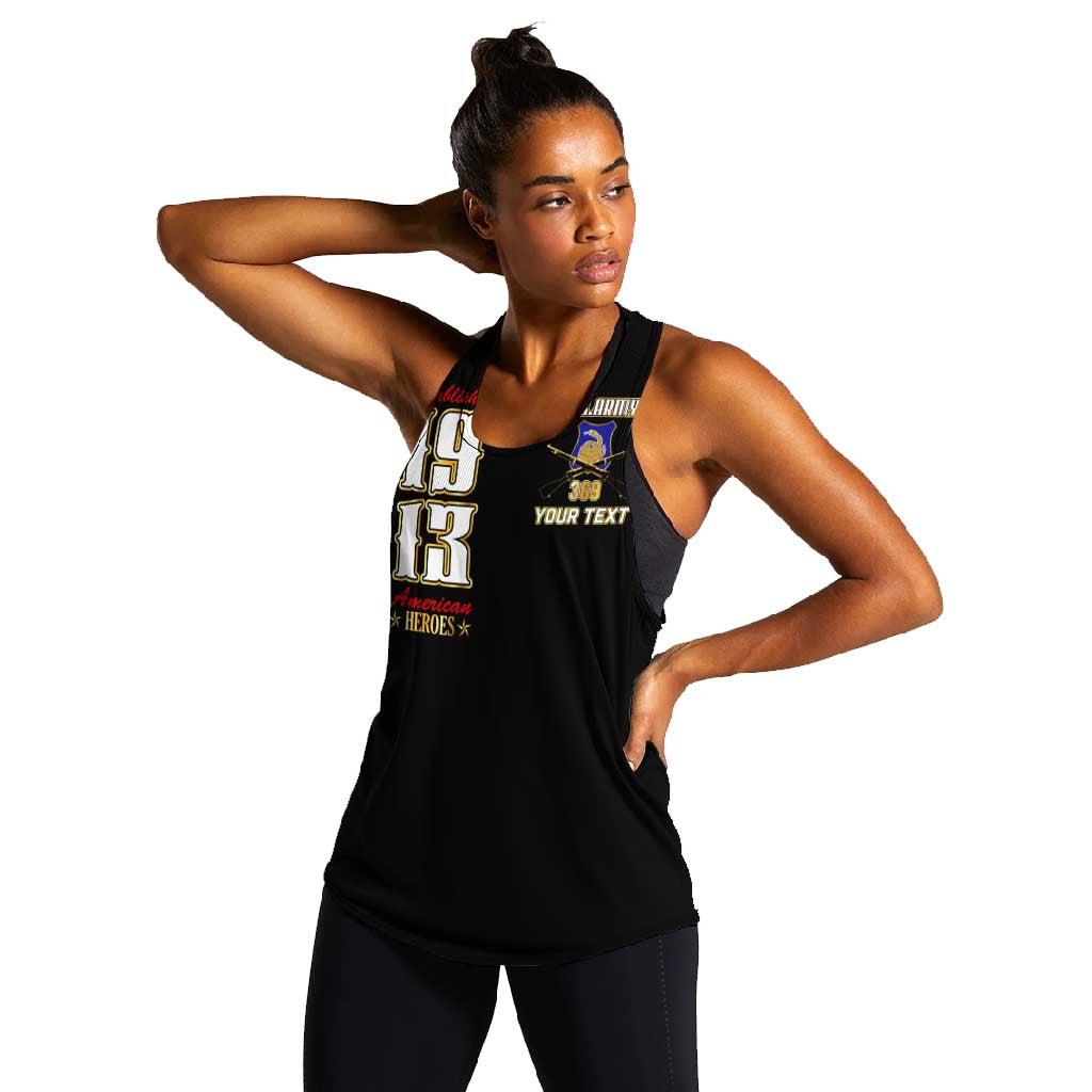 Harlem Hellfighters 1913 Women Racerback Tank Fight with Honor, Stand for Dignity - 369th Infantry Regiment - African Pride