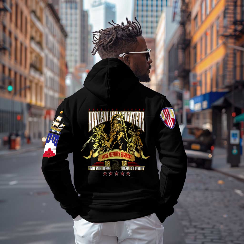 Harlem Hellfighters 1913 Zip Hoodie Fight with Honor, Stand for Dignity - 369th Infantry Regiment - African Pride
