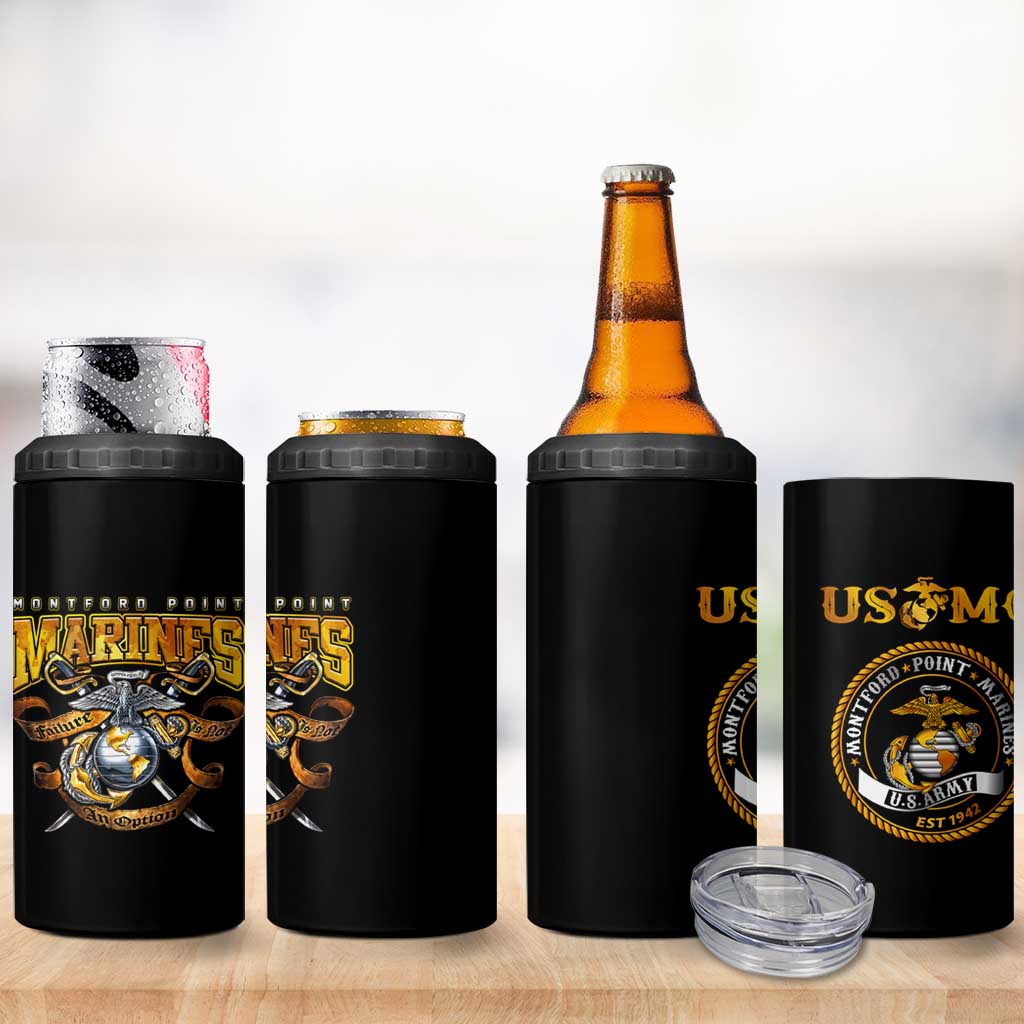 Montford Point Marines 4 in 1 Can Cooler Tumbler Afro Black History Tribute - African Pride