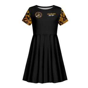 Montford Point Marines Kid Short Sleeve Dress Afro Black History Tribute - African Pride