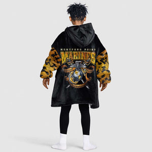 Montford Point Marines Kid Wearable Blanket Hoodie Afro Black History Tribute - African Pride