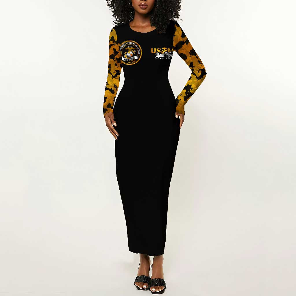 Montford Point Marines Long Sleeve Bodycon Dress Afro Black History Tribute - African Pride
