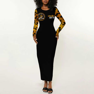 Montford Point Marines Long Sleeve Bodycon Dress Afro Black History Tribute - African Pride