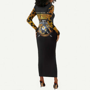 Montford Point Marines Long Sleeve Bodycon Dress Afro Black History Tribute - African Pride