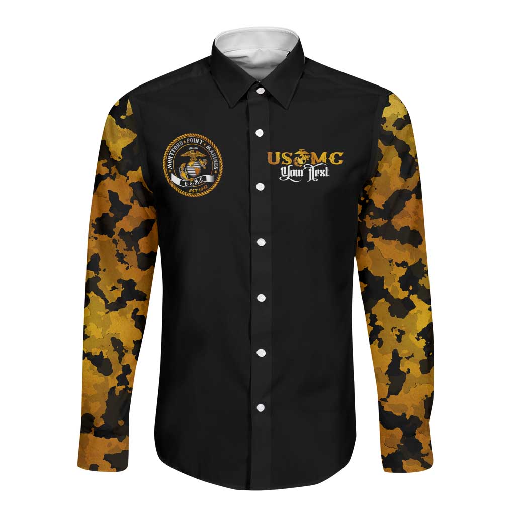 Montford Point Marines Long Sleeve Button Shirt Afro Black History Tribute DT02