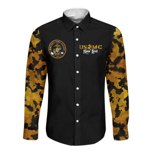 Montford Point Marines Long Sleeve Button Shirt Afro Black History Tribute DT02