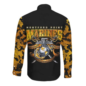 Montford Point Marines Long Sleeve Button Shirt Afro Black History Tribute DT02