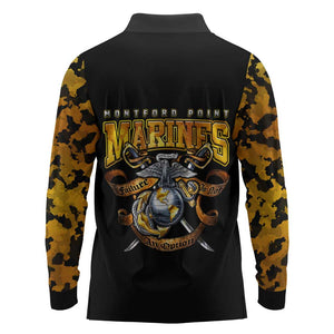 Montford Point Marines Long Sleeve Polo Shirt Afro Black History Tribute - African Pride