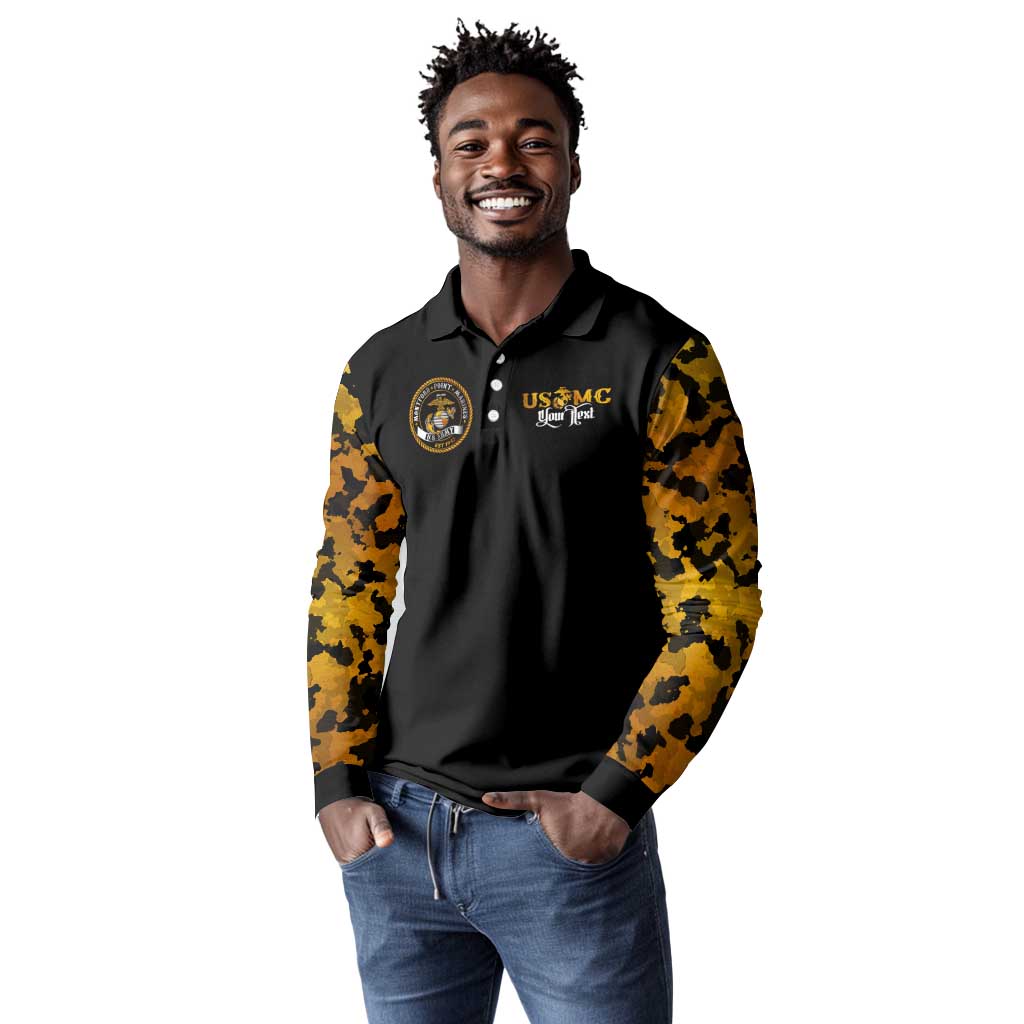 Montford Point Marines Long Sleeve Polo Shirt Afro Black History Tribute - African Pride