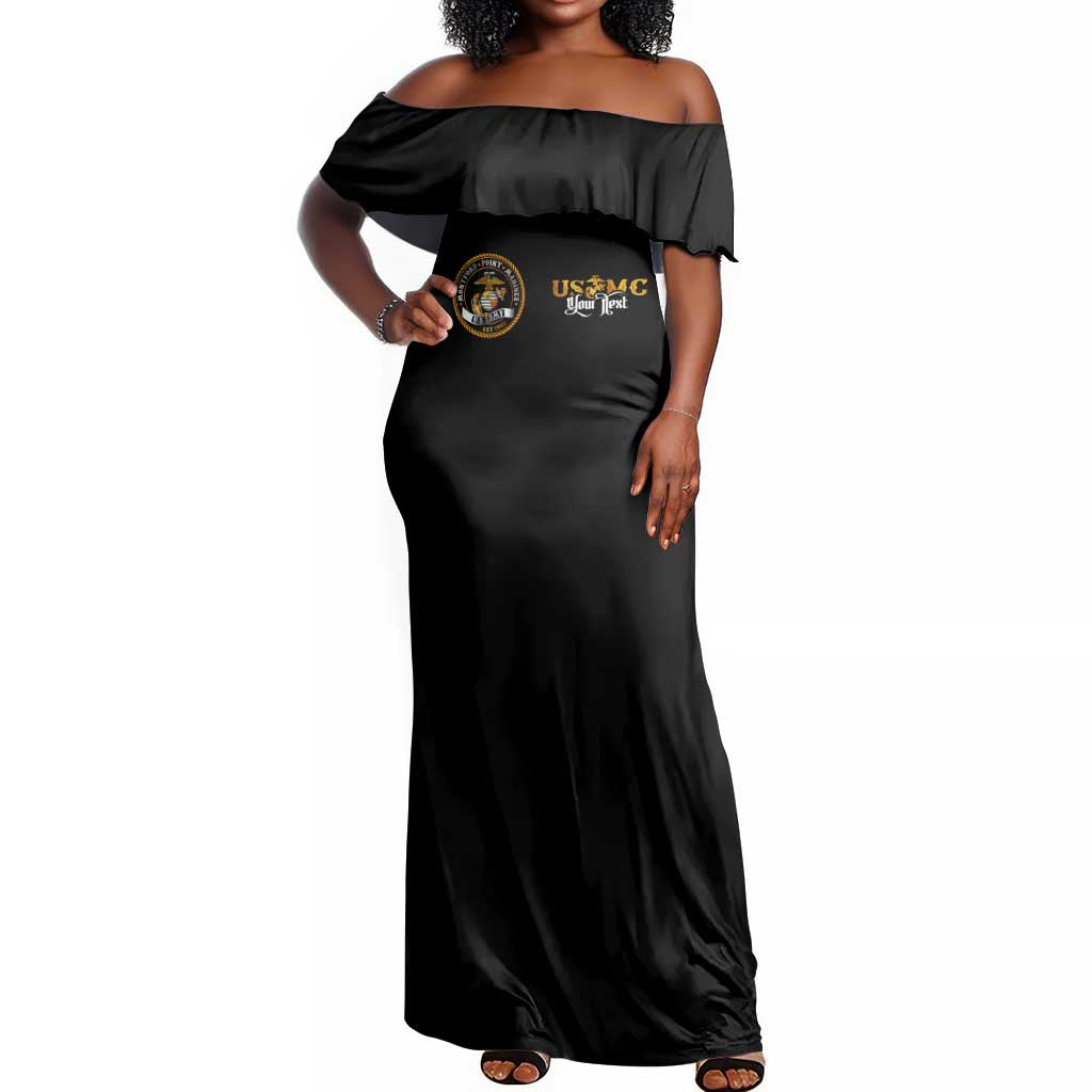 Montford Point Marines Off Shoulder Maxi Dress Afro Black History Tribute - African Pride