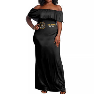 Montford Point Marines Off Shoulder Maxi Dress Afro Black History Tribute - African Pride