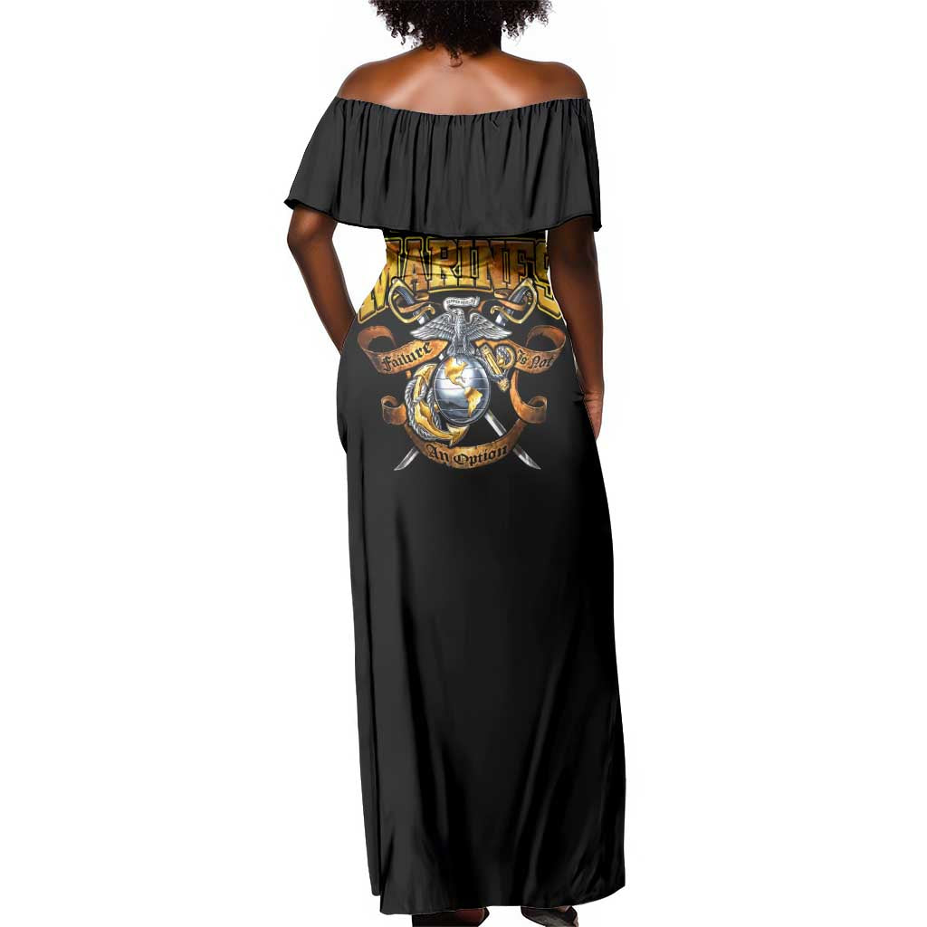 Montford Point Marines Off Shoulder Maxi Dress Afro Black History Tribute - African Pride
