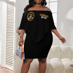 Montford Point Marines Off Shoulder Short Dress Afro Black History Tribute - African Pride