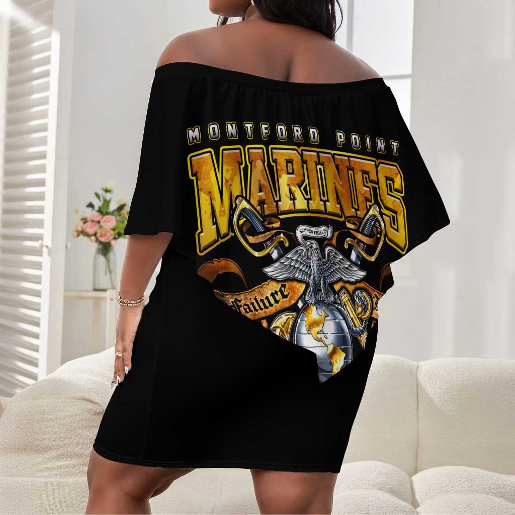 Montford Point Marines Off Shoulder Short Dress Afro Black History Tribute - African Pride