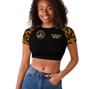 Montford Point Marines Raglan Cropped T shirt Afro Black History Tribute - African Pride