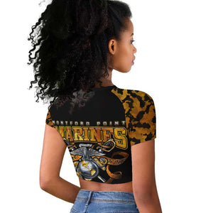 Montford Point Marines Raglan Cropped T shirt Afro Black History Tribute - African Pride