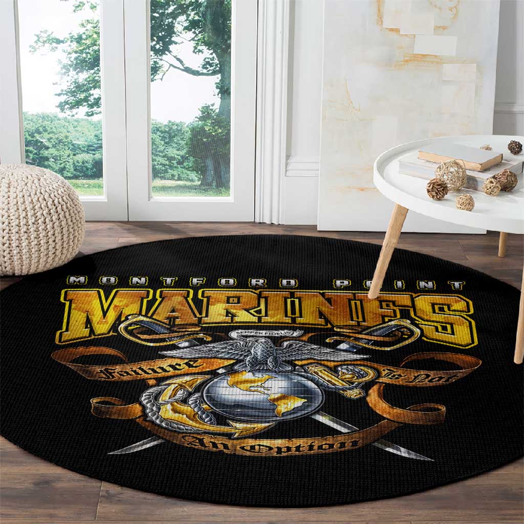 Montford Point Marines Round Carpet Afro Black History Tribute - African Pride